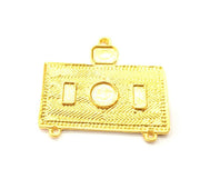 Gold Pendant Blank Gold Plated Metal (40x38mm)  G10997