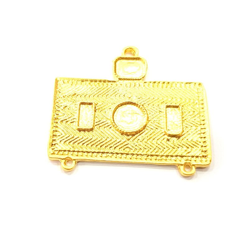 Gold Pendant Blank Gold Plated Metal (40x38mm)  G10997