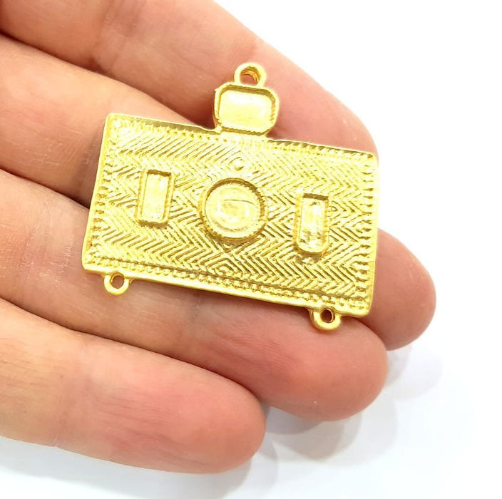 Gold Pendant Blank Gold Plated Metal (40x38mm)  G10997
