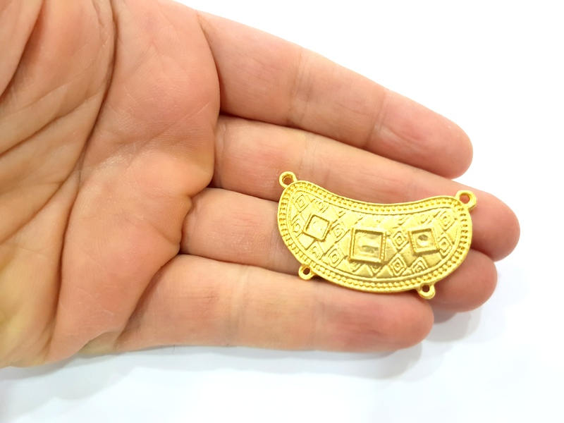 Gold Pendant Blank Gold Plated Metal (46x20mm)  G10998