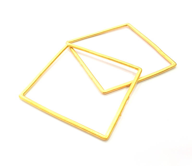 Large Square Frame Connector Gold Plated Metal (62mm)  G11000