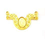 Gold Pendant Blank Gold Plated Metal (48x27mm)  G11003