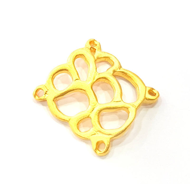 2 Gold Connector Charm Gold Plated Metal (24x23mm)  G11004