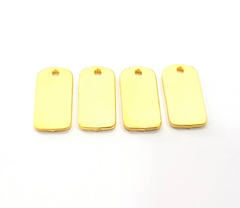 4 Flake Charm Gold Charm Gold Plated Metal (17x8mm)  G11008