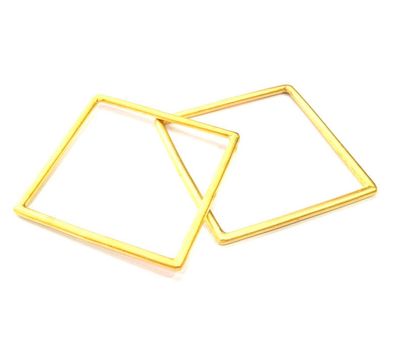 Large Square Frame Connector Gold Plated Metal (52mm)  G11010