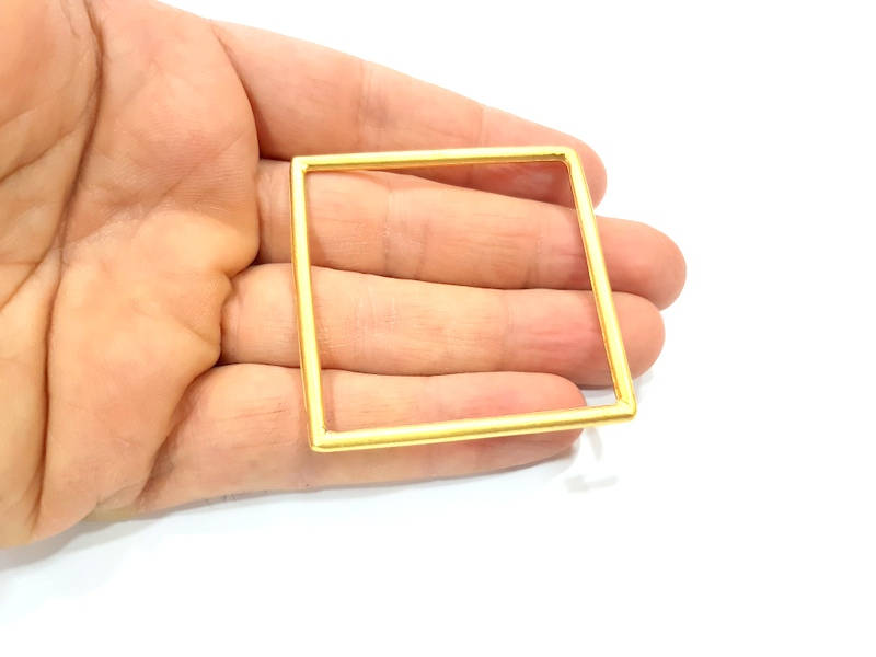 Large Square Frame Connector Gold Plated Metal (52mm)  G11010