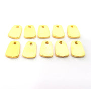 10 Flake Charm Gold Charm Gold Plated Metal (10x7mm)  G11020
