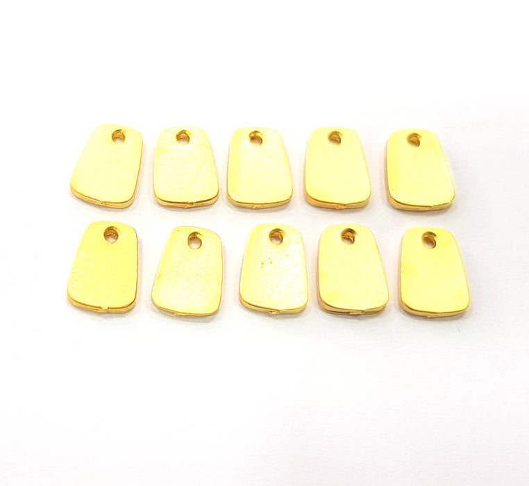 10 Flake Charm Gold Charm Gold Plated Metal (10x7mm)  G11020