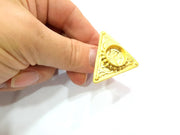 Gold Ring Settings Blank inlay Ring Mosaic Ring Bezel Base Cabochon Mountings Adjustable (14mm blank ) Gold Plated Brass G11021