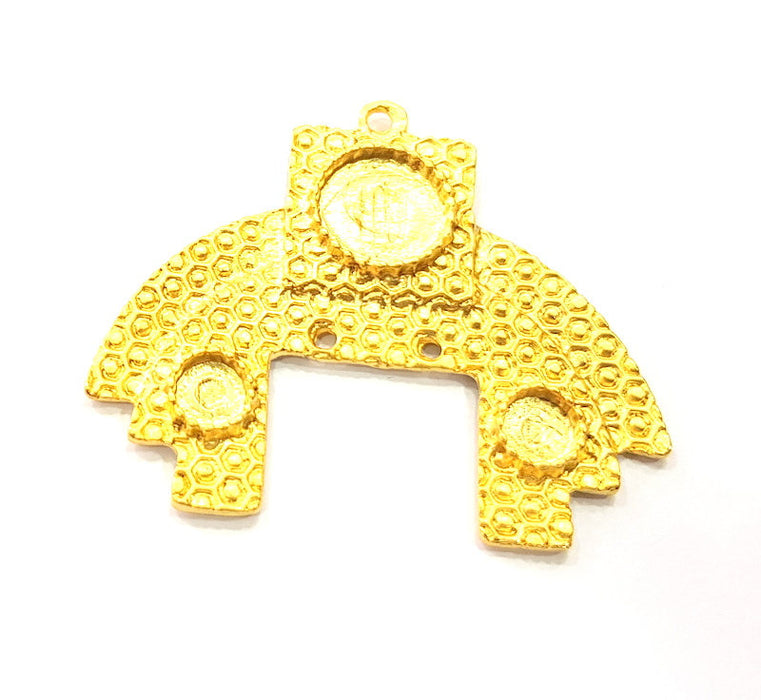 Gold Pendant Blank Gold Plated Metal (52x45mm)  G11027