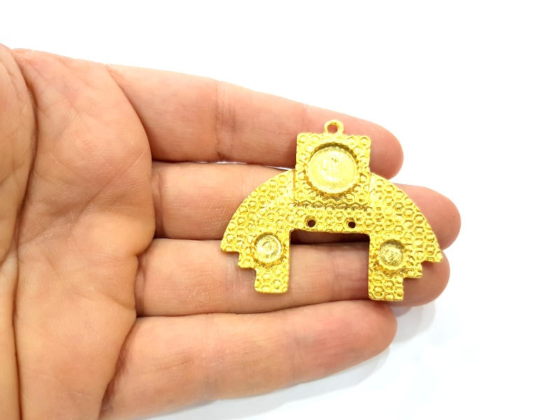 Gold Pendant Blank Gold Plated Metal (52x45mm)  G11027