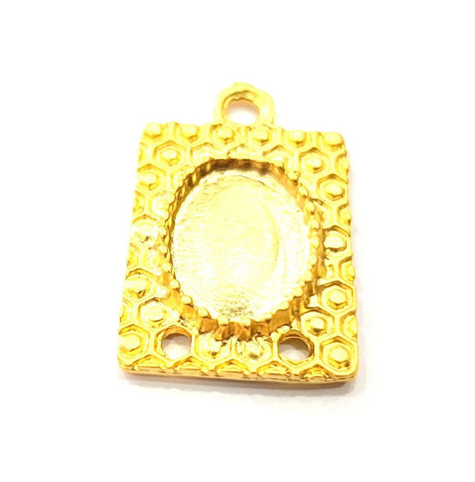 2 Gold Pendant Blank Gold Plated Metal (29x11mm)  G11028