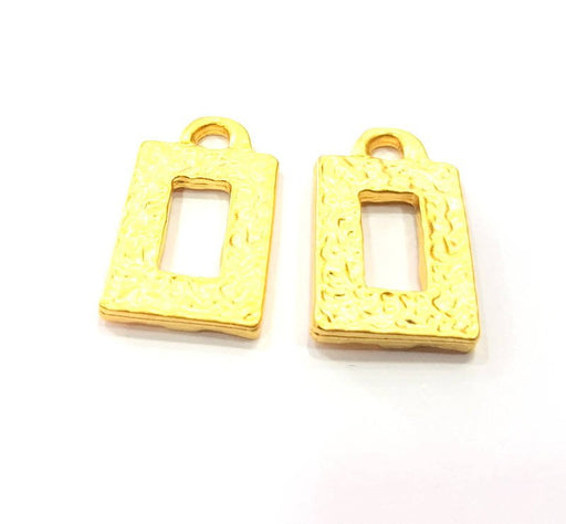 2 Gold Charm Gold Plated Metal (21x12mm)  G11029