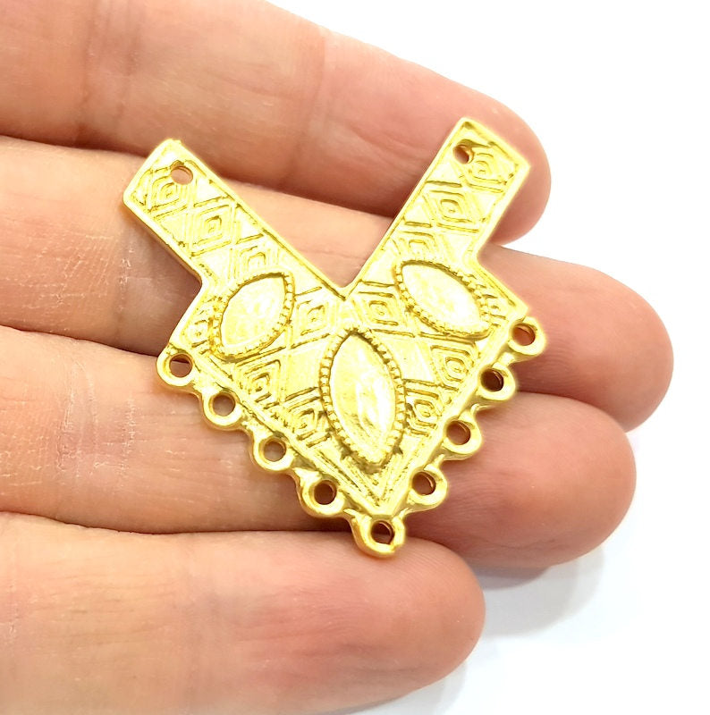 Gold Pendant Blank Gold Plated Metal (42x38mm)  G11030