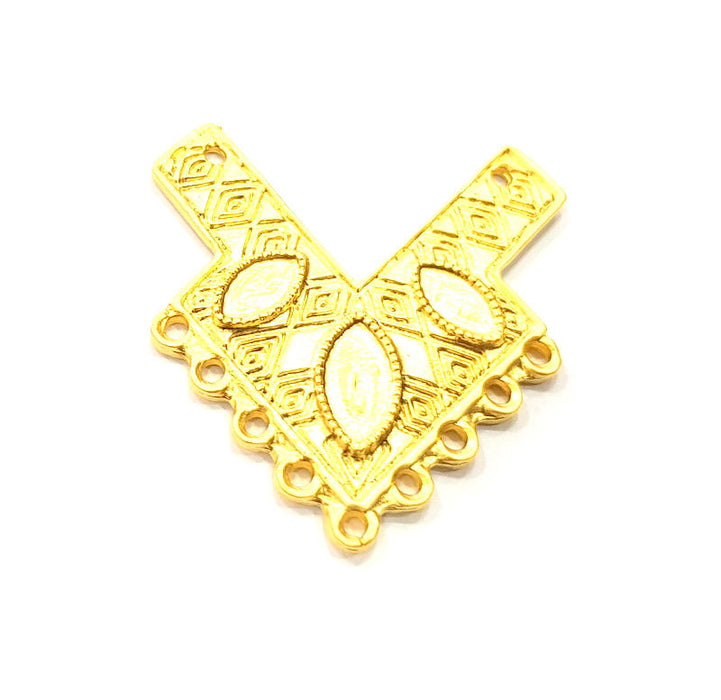Gold Pendant Blank Gold Plated Metal (42x38mm)  G11030