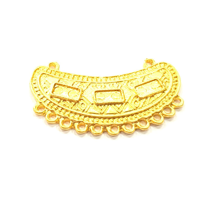 Gold Pendant Blank Gold Plated Metal (41x23mm)  G11035