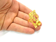 Gold Ring Settings Blank inlay Ring Mosaic Ring Bezel Base Cabochon Mountings Adjustable (10mm blank ) Gold Plated Brass G11039