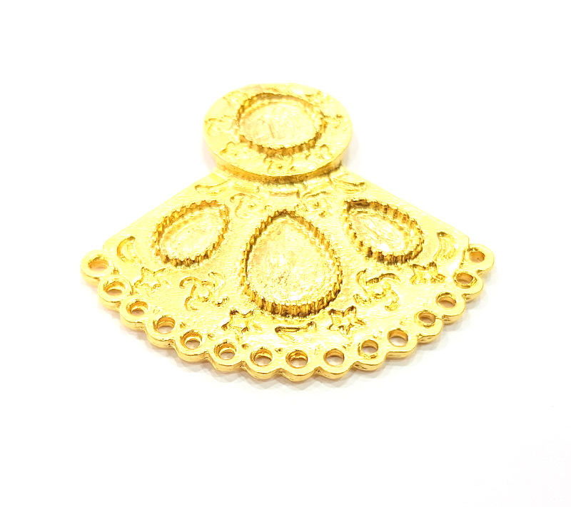 Gold Pendant Blank Gold Plated Metal (47x46mm)  G11040