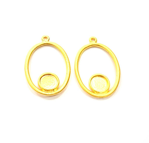 2 Gold Charm Gold Plated Metal (30x20mm)  G11041