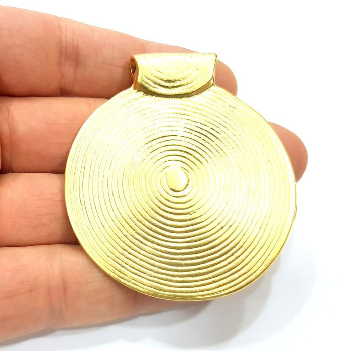 Gold Medallion Pendant Gold Plated Metal (63x55mm)  G11042