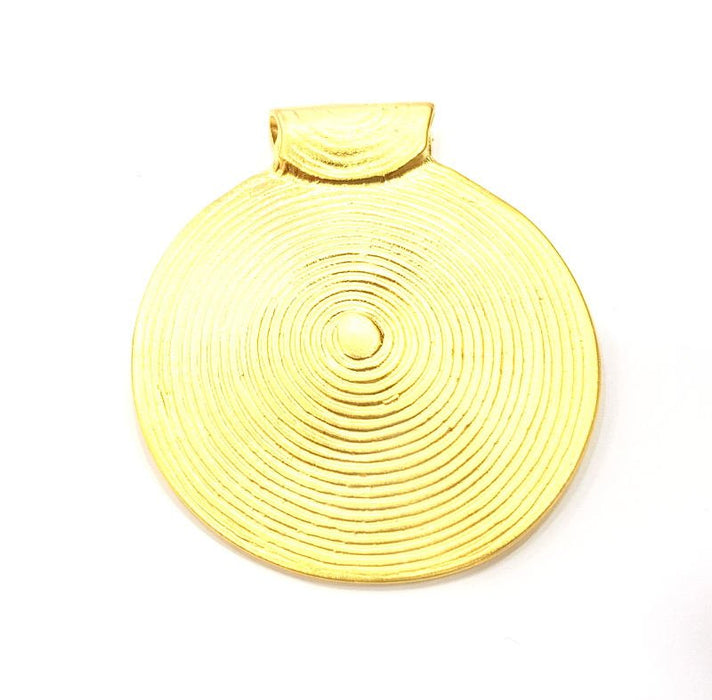 Gold Medallion Pendant Gold Plated Metal (63x55mm)  G11042