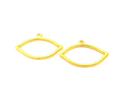 2 Eye Charm Gold Charm Gold Plated Metal (29x19mm)  G11048