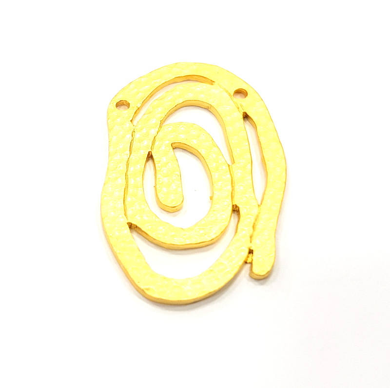 2 Gold Charm Gold Plated Metal (38x23mm)  G11050