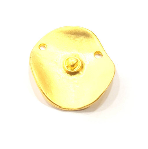 2 Curved Plate Charm Gold Charm Gold Plated Metal (25mm)  G11051