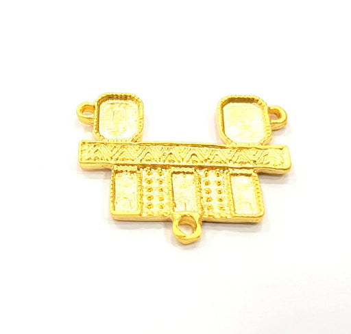 Gold Pendant Blank Gold Plated Metal (32x26mm)  G11052