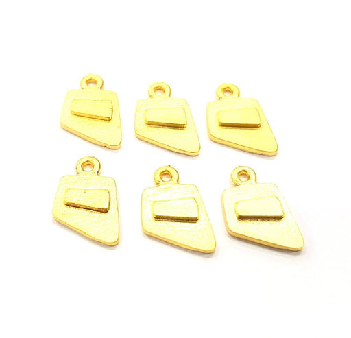 6 Gold Charm Gold Plated Metal (16x10mm)  G11053