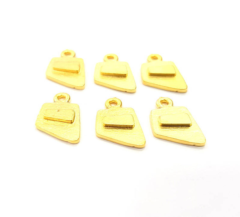 6 Gold Charm Gold Plated Metal (16x10mm)  G11053