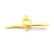 2 Gold Connector Gold Charm Gold Plated Metal (45x20mm)  G11054