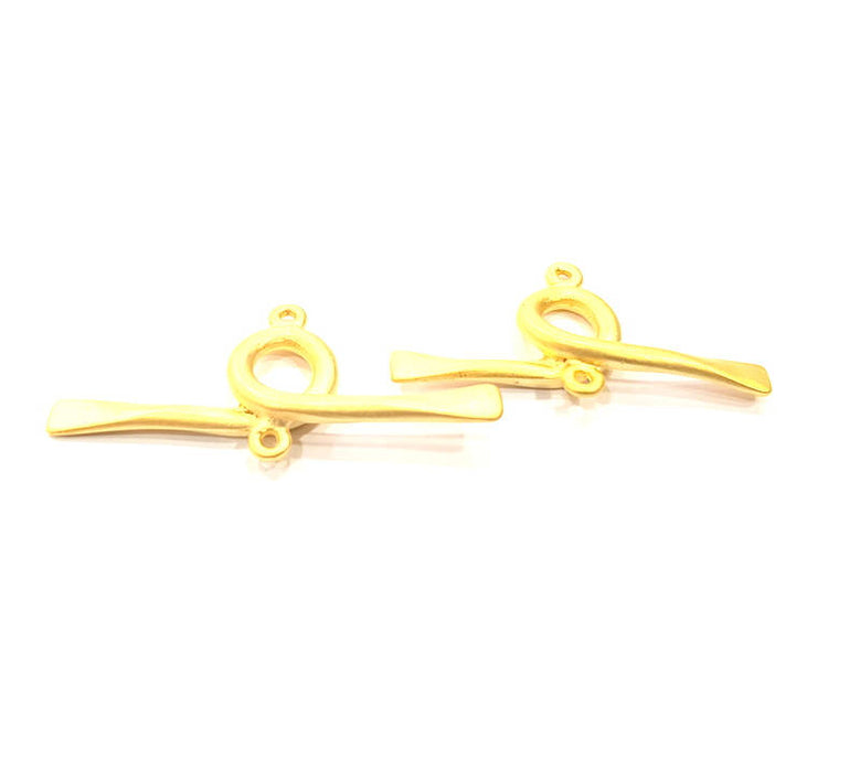 2 Gold Connector Gold Charm Gold Plated Metal (45x20mm)  G11054