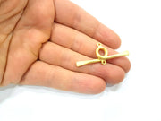 2 Gold Connector Gold Charm Gold Plated Metal (45x20mm)  G11054