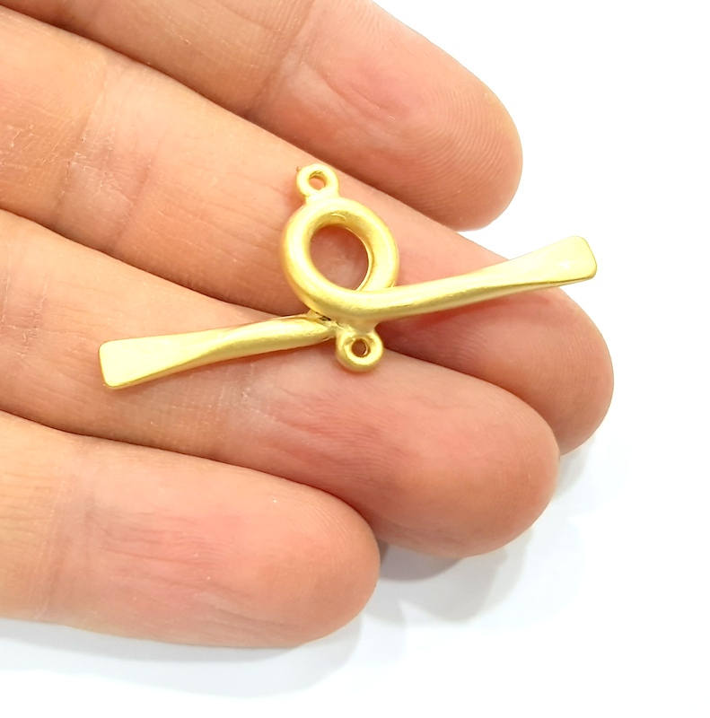 2 Gold Connector Gold Charm Gold Plated Metal (45x20mm)  G11054