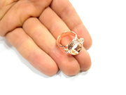 Rose Gold Ring Settings Blank Base Bezel Cabochon Base Mountings Adjustable (10 mm blank) G11059