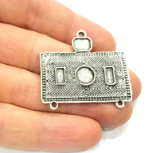 Silver Pendant Blank Antique Silver Plated Pendants (40x36mm)  G11064