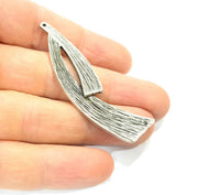 2 Silver Charms Antique Silver Plated Charms (63x17mm) G11068