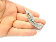 2 Silver Charms Antique Silver Plated Charms (63x17mm) G11068