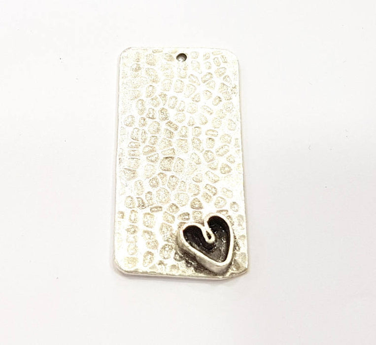 Silver Pendant Blank Mosaic Base Blank inlay Blank Necklace Blank Resin Blank Mountings Antique Silver Plated Brass ( 40x20mm )  G9495