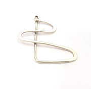 2 Silver Charms Antique Silver Plated Connector (45x40mm) G9498