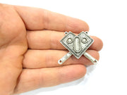 2 Silver Pendant Blank Antique Silver Plated Pendants (36x32mm)  G11077