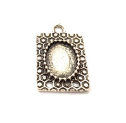2 Silver Pendant Blank Antique Silver Plated Pendants (29x11mm)  G11081