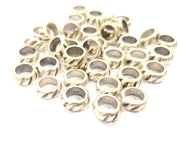 20 Silver Rondelle Beads Antique Silver Plated Beads 8mm  G11094