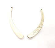 Silver Pendant Connector Necklace Set Antique Silver Plated Metal (73x8mm and 73x8mm) G11100