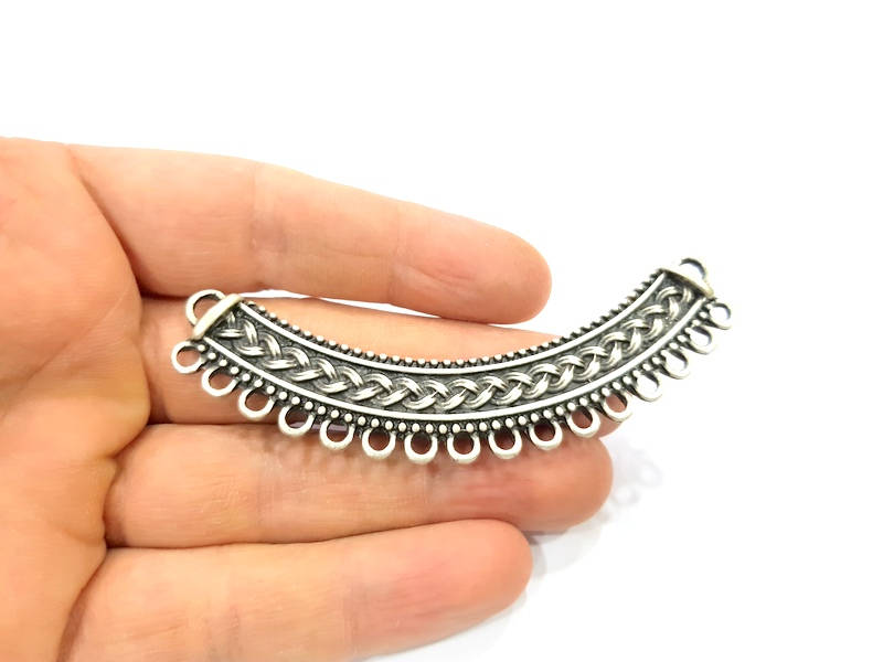 Collar Pendant Silver Pendant Antique Silver Plated Metal (36x16mm) G11109