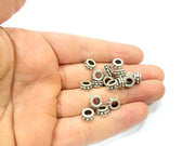 20 Silver Rondelle Beads Antique Silver Plated Beads 8mm  G14922