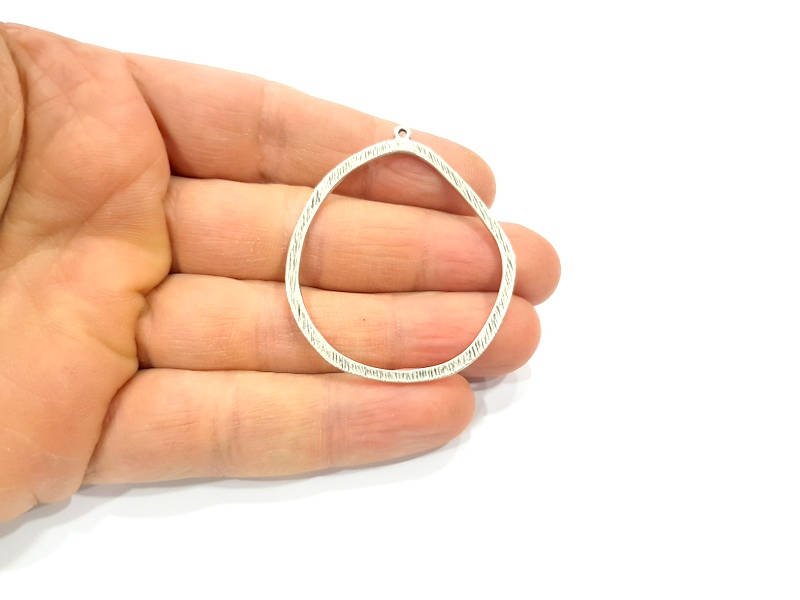 4 Silver Charms Antique Silver Plated Metal (51x43mm) G12806