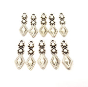 20 Silver Charms Antique Silver Plated Metal (17x5mm) G11117