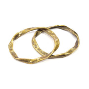 2 Curved Circle Connector Antique Bronze Connector Antique Bronze Plated Metal  (50x44mm) G11120
